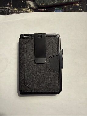 Slim Black RFID Wallet with Money Clip